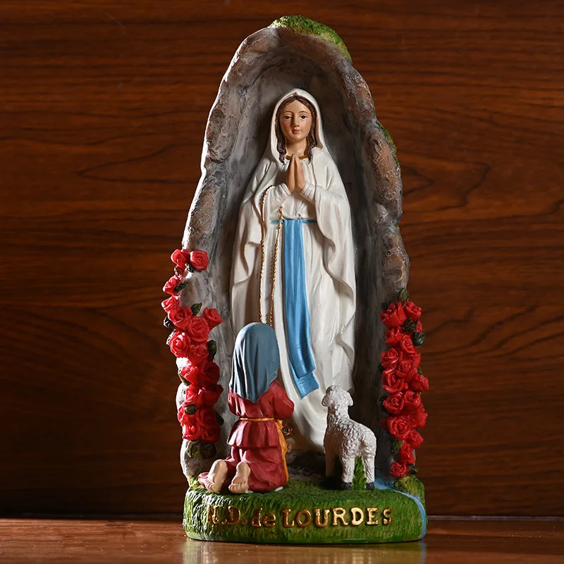 

Nordic Virgin Mary Statue Religious Ornaments Resin Accessories Catholic Church Gifts Home Livingroom Sculpture Decoration Craft