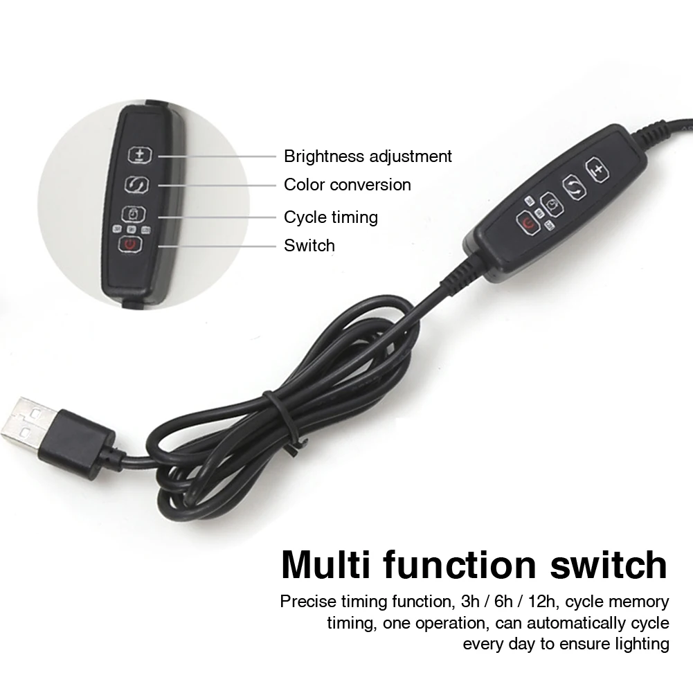 

With Timer Hydroponics 3 Colors LED Grow Light Tent USB Powered For Indoor Plants Aluminum Greenhouse 5 Dimmable Levels Bar Lamp