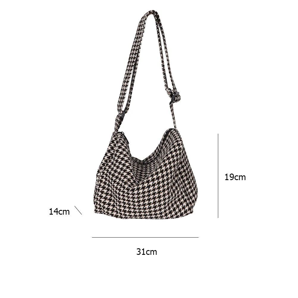 

Casual Female Crossbody Bag Women Plaid Pattern Street Shoulder Satchel Vintage Pillow Messenger Satchel