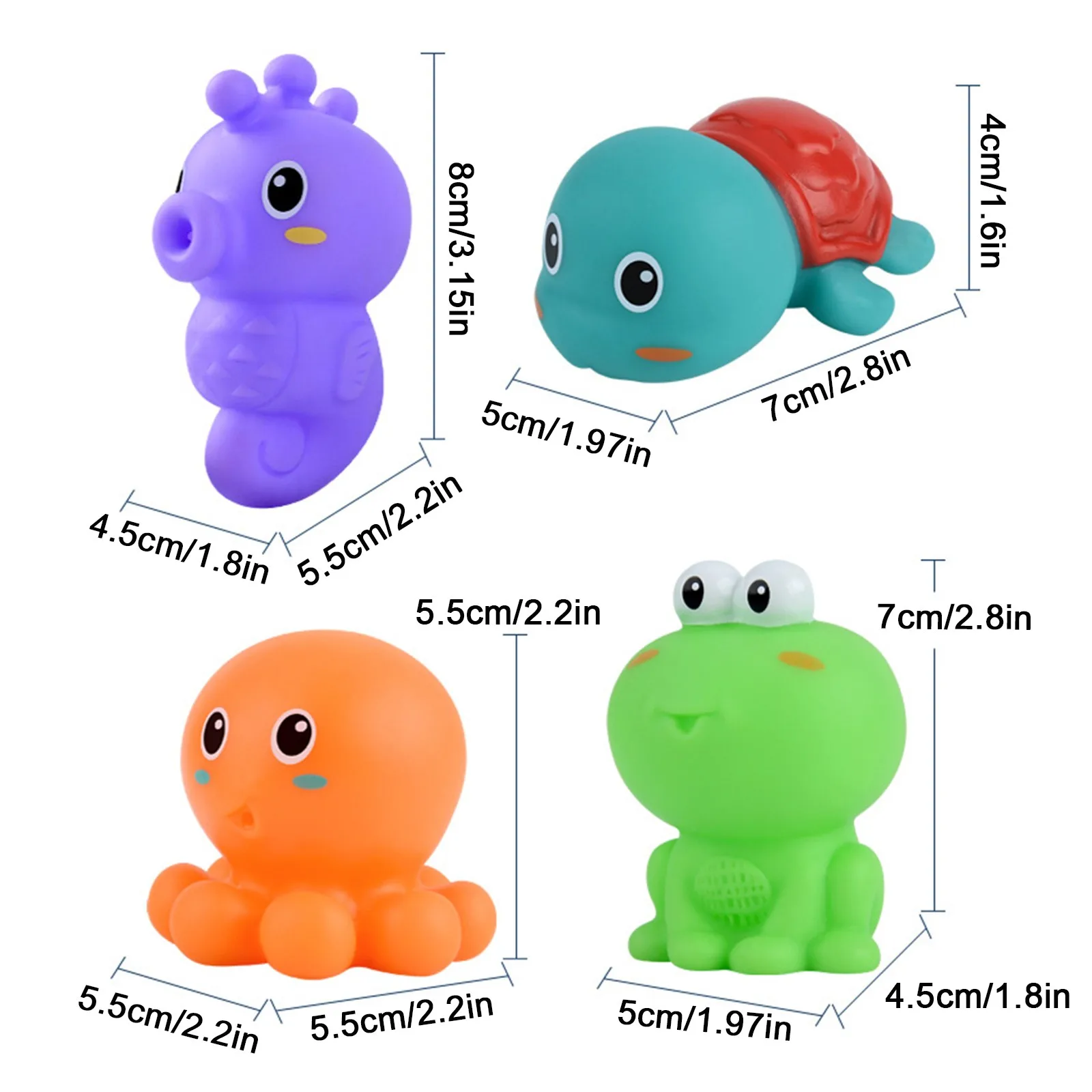 

Baby Bathing Floating Soft Rubber Water Tub Toy Squirts Spoon-Net 1 Set Bath Toy