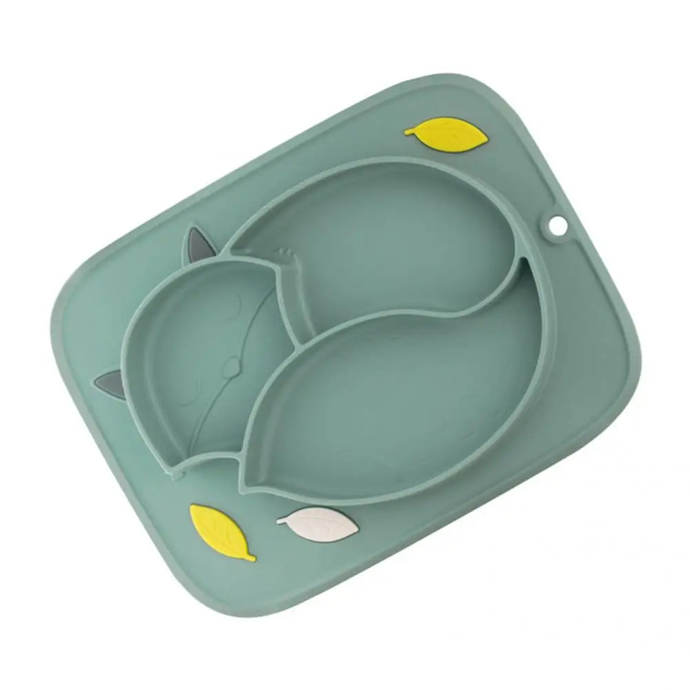 

BPA Free Fall Resistant Baby Training Dining Dish Food Grade Silicone Infant Dish Smooth Edge Baby Supplies