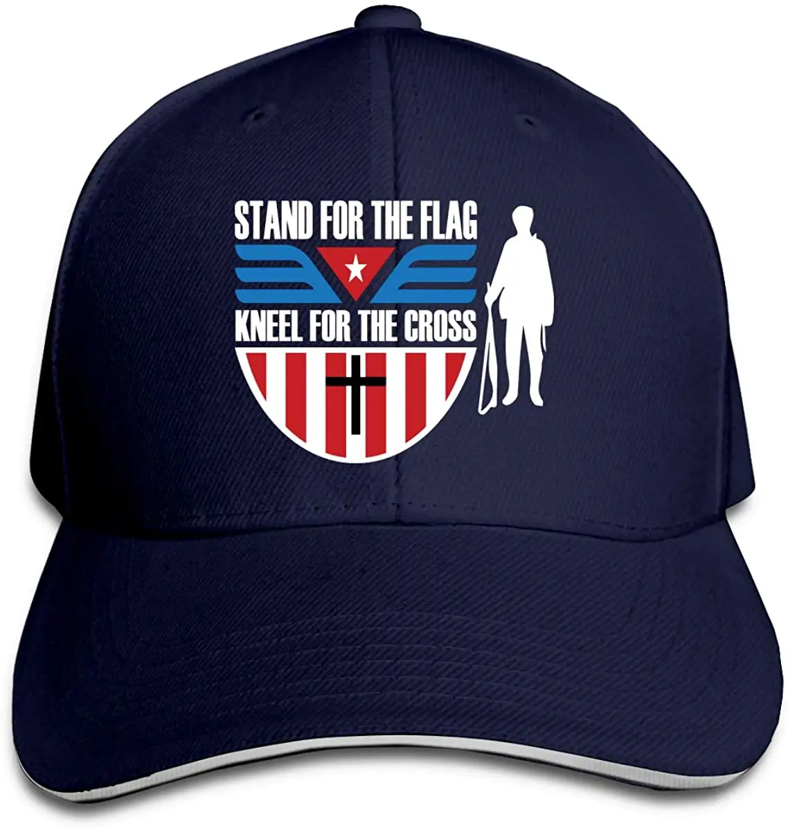 

Stand for The Flag Kneel for The Cross Baseball Caps Sandwich Caps