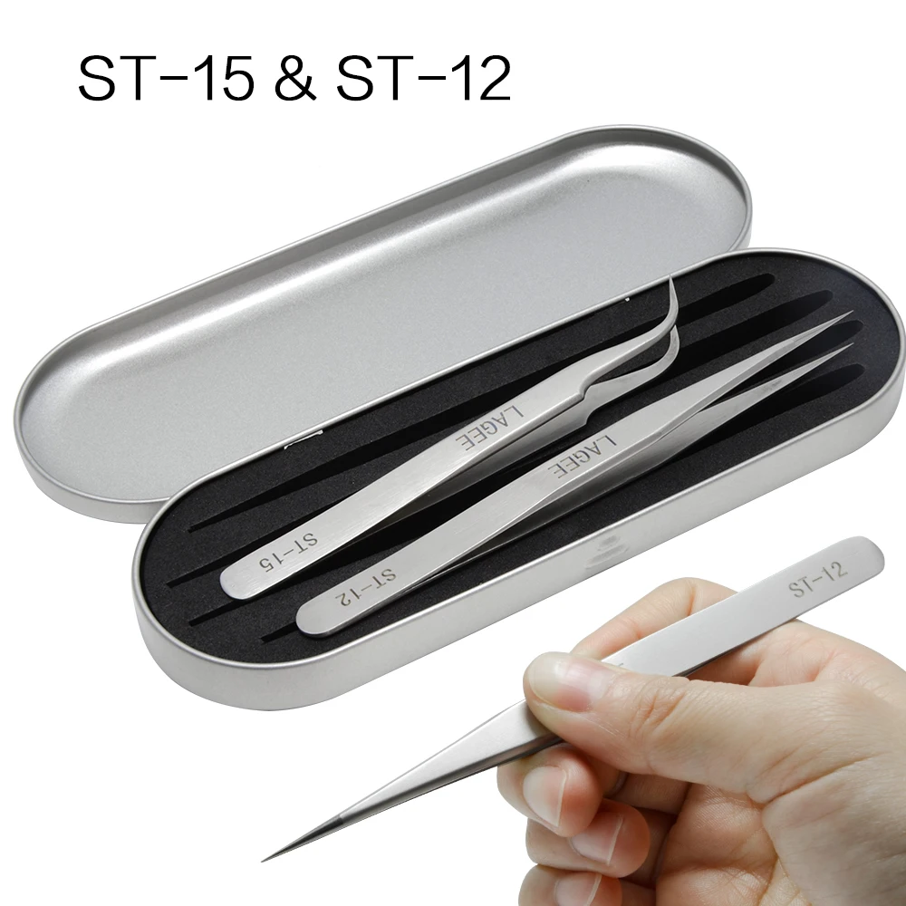 LAGEE Пинцет для наращивания ресниц из Нержавеющей Стали немагнитный прямой и