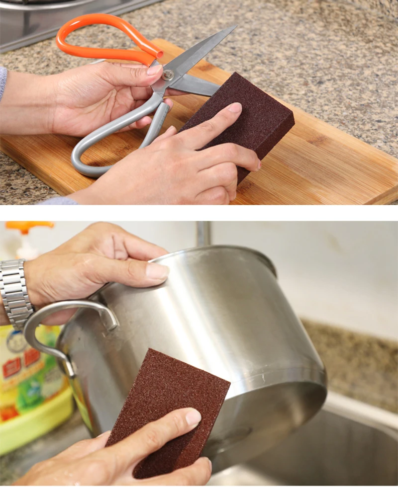 

Carborundum Sponge Eraser for Removing Rust Cleaning Cotton Kitchen Gadgets Accessories Descaling Clean Rub Pot Tools
