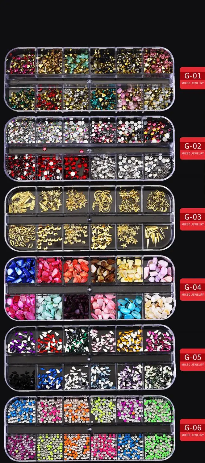 12 сетки/наборы ногтей Блеск блесток смешанные зеркало/Русалка/сахар Круглый DIY