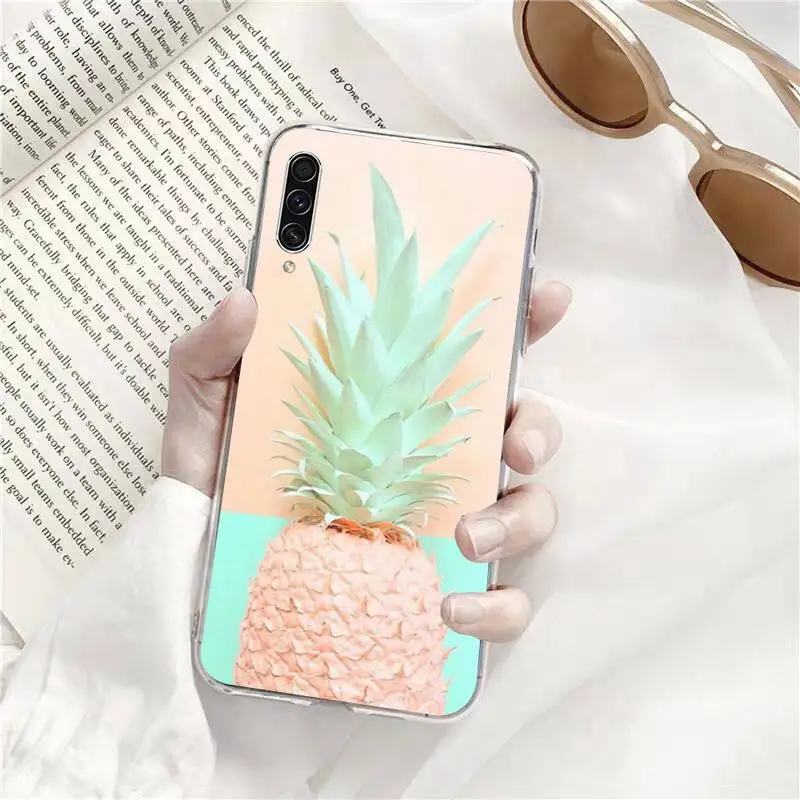 

Pineapple Pink Silicone Phone Case Transparent for Samsung A71 S9 10 20 HUAWEI p30 40 honor 10i 8x xiaomi note 8 Pro 10t 11