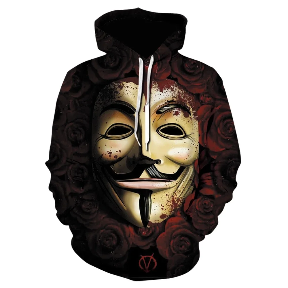 

2021 Hot Sale 3D Printing Three-Dimensional Animal Wolf Head High Elastic Loose Autumn New Men's Long-Sleeved High-Sleeve Hooded