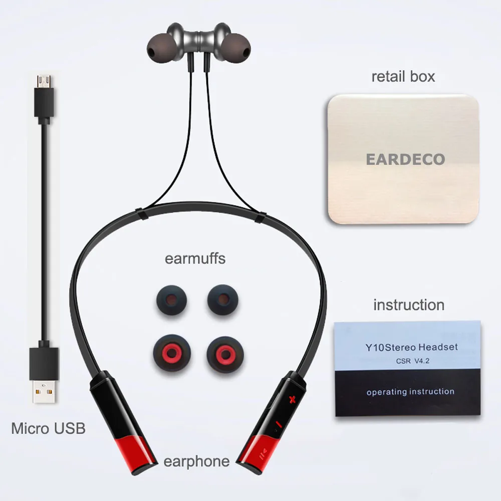 

EARDECO Bass Wireless Headphones Bluetooth Headphon Sport Wireless Headphone Neckband Earphone Headset with Mic Origin Stereo