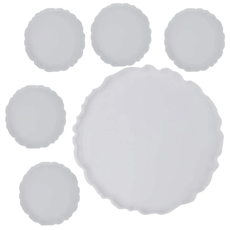 

Coaster Resin Molds, Large Silicone Epoxy Coaster Mold for Making Faux Agate Tray, Serving Board , Cup Mat,Candle Holder