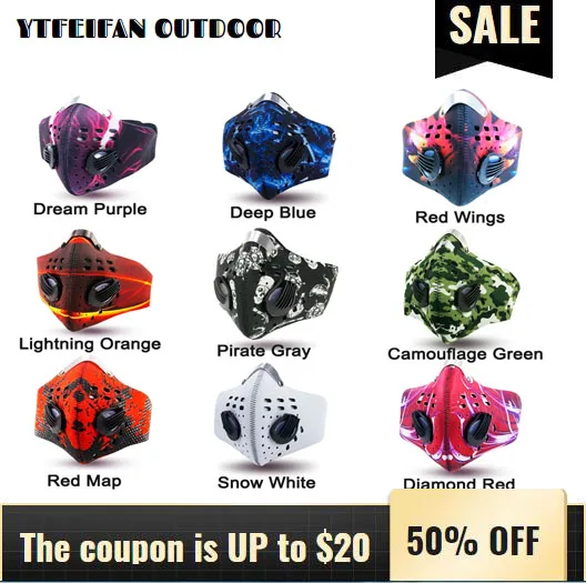 Маска для лица с активированным углем мужчин и женщин тактическая маска езды на