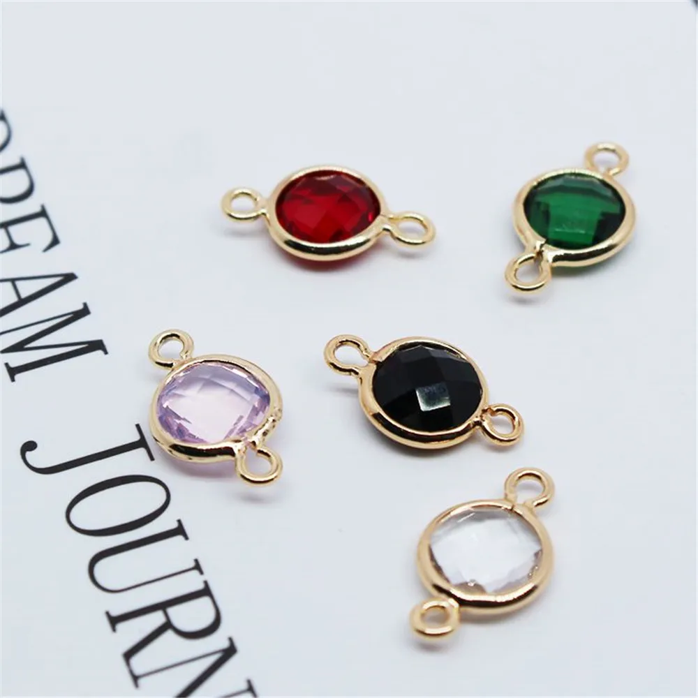 14K позолоченные наушники сделай сам с хрустальным цветным круглым двойным