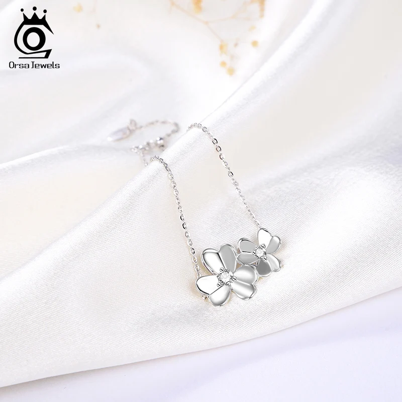 ORSA JEWELS 3 листа клевера браслеты из нержавеющей стали для женщин Натуральная 925