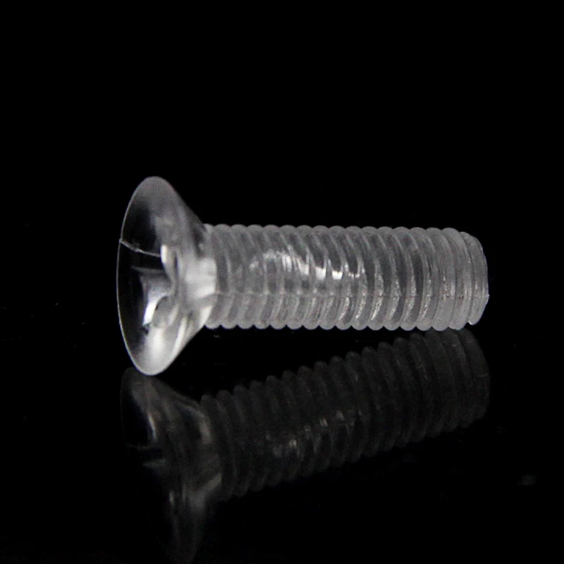 Бесплатная доставка 20 шт пластиковые винты нейлон прозрачные PC потайная головка