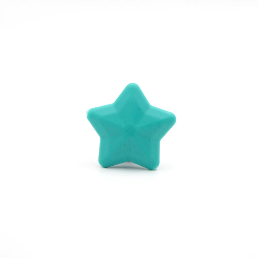 Turquoise 5 шт. Perle силиконовые бусины звезда 38 мм BPA Бесплатный Детский аксессуар для прорезывания зубов игрушки DIY соска цепь грызунов бусины для изготовления бижутерии - Цвет: Turquoise