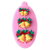 christmas gift jingling bell silicone biscuit cake fondant mold cookie jelly chocolate mould cake decorating baking to
