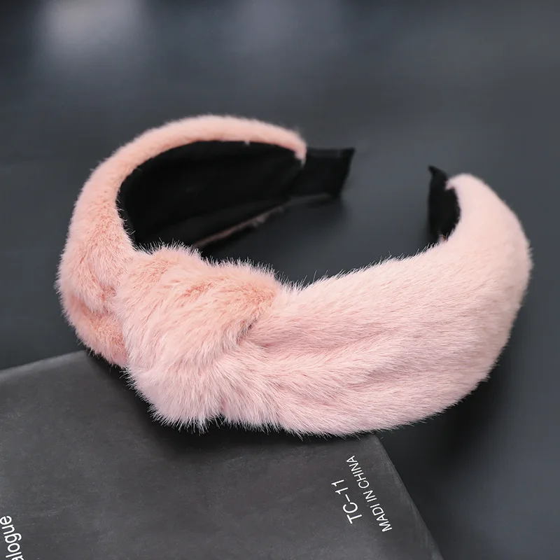 Женская винтажная повязка на голову из искусственного меха |