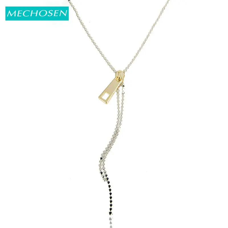 MECHOSEN креативное Трендовое ожерелье в форме молнии стиле OL медное колье-подвеска