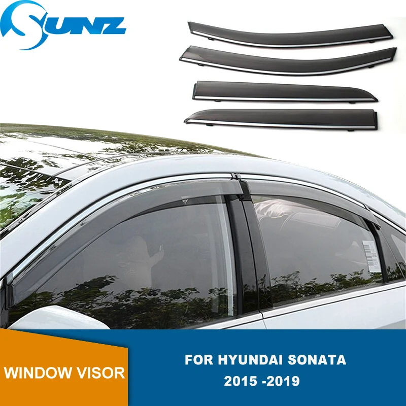 

Side Window Deflectors For Hyundai Sonata 2015 2016 2017 2018 2019 Window Visor Vent Shades Rain Deflector Guards SUNZ