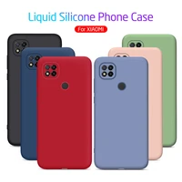 redmi9c Case Soft Candy Color Liquid Silicone Phone Back Cover For xiaomi redmi red nfc smartphone Cases cover