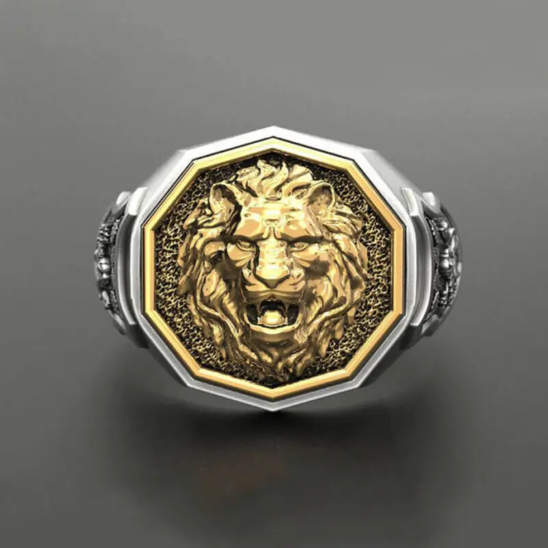 

Hip Hop Style Male Combination Rings Secret Kingdom Lion King Viking Ring for Men Live Forever Daily Punk Party Jewelry Gift