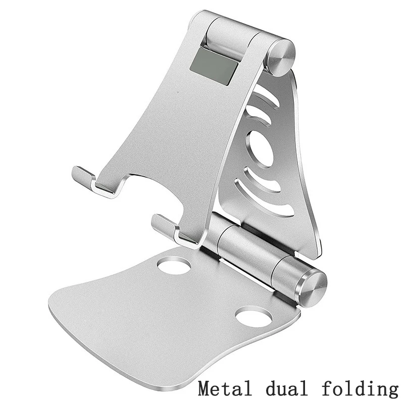 silver metal fold SeenDa Универсальный Регулируемый держатель для мобильного телефона для iPhone Huawei Xiaomi пластиковая подставка для телефона настольная подставка для планшета металлическая подставка для рабочего стола - Цвет: silver metal fold