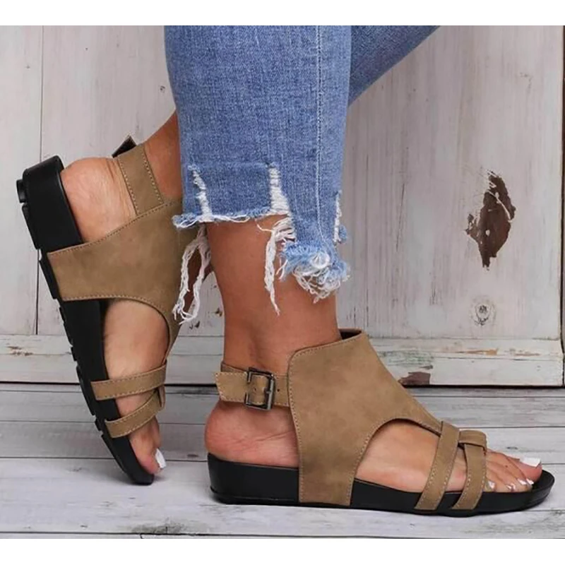 GRITION/женские сандалии платформа танкетка каблук без шнуровки на матовые туфли из