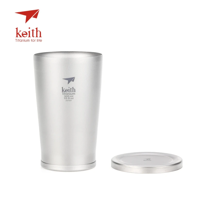 Титановая пивная чашка Keith кофейные кружки с двойными стенками Ультралегкая