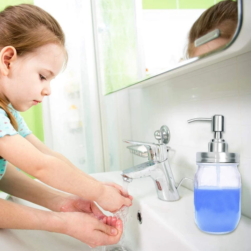 Soap Dispenser Lids 3 Pack Stainless Steel Mason Jar Pump Rustproof Bathroom Accessories | Дом и сад
