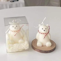 south korea ins soy wax christmas stay cute bear scented candle souvenir birthday blessing new year gifts photo party decoration