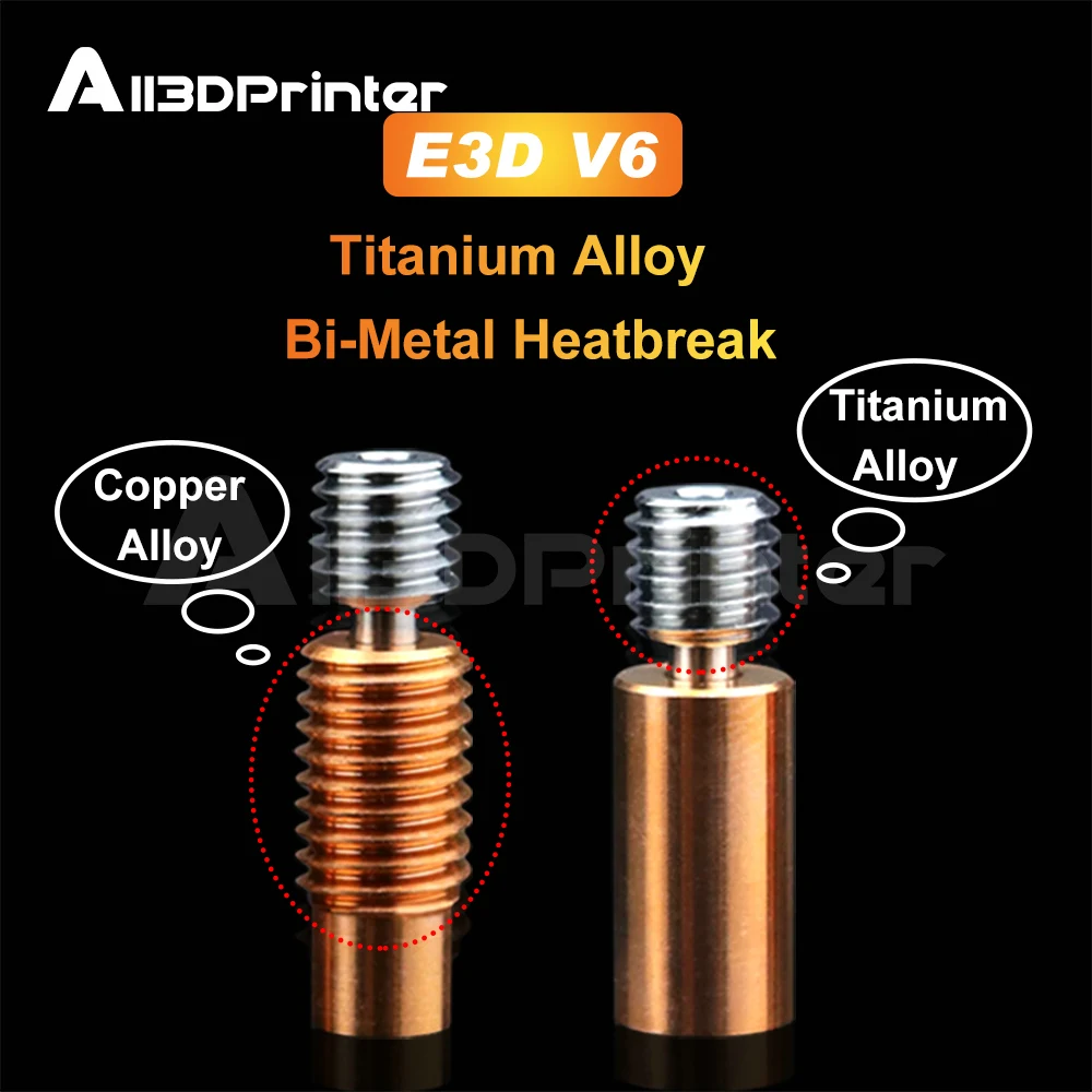 

Titanium Alloy Bi-Metal Throat Heatbreak For E3D V6 HOTEND Heater Block For Prusa i3 MK3 Break 1.75MM Filament Smooth