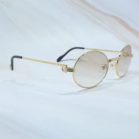 luxury sunglasses men 2021 brand designer fashion street protect vintage round metal classic sun shades fill prescription