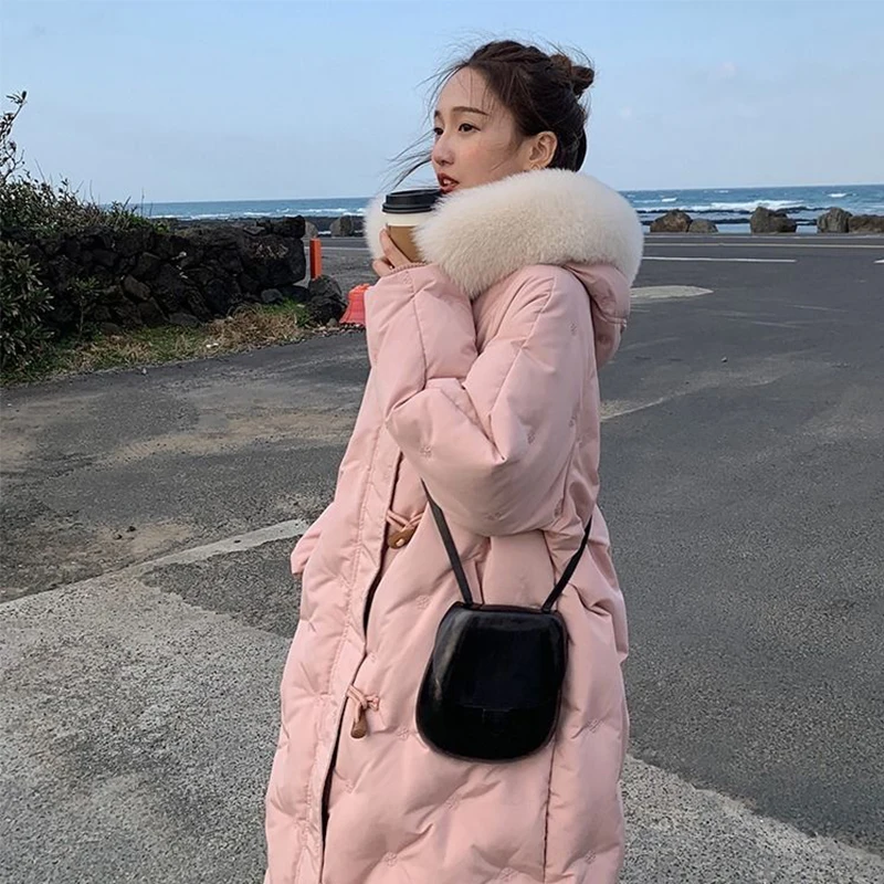 

DMLFZMY Women Winter Coats 2020 Fashion Natural Fur Collar Winter 90% White Duck Down Jackets Women Parka Warm Long Overcoat