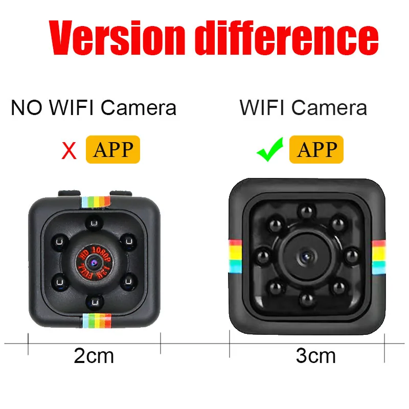 

WIFI Mini Camera HD 1080P Night Vision Camcorder Wireless DVR Micro Camera Sport DV Video Ultra Small Cam wireless SQ11