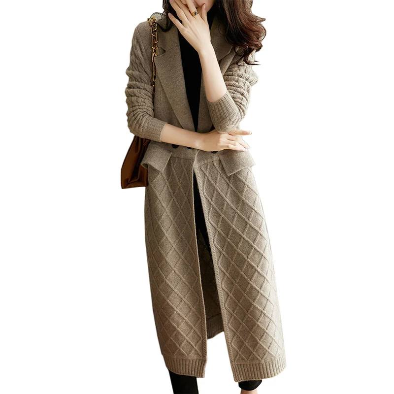 Осенний женский брендовый вязаный свитер универсальный кардиган Повседневный