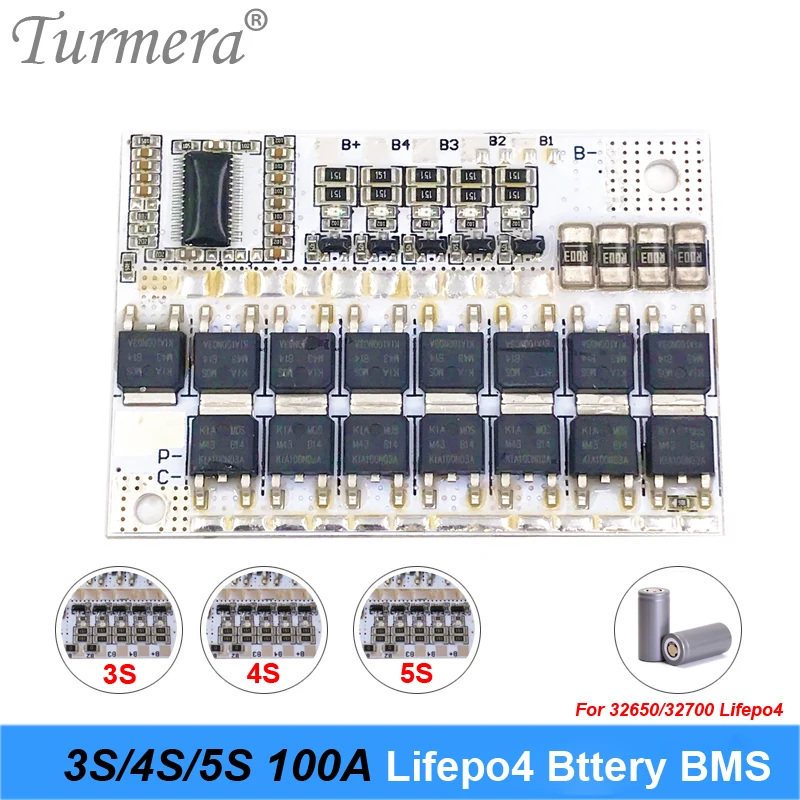 Внешний аккумулятор Turmera 3S 4S 10,8 В 14,4 в 18 в 32650 а 32700 Lifepo4 для бесперебойного питания и автомобильного аккумулятора 12 В