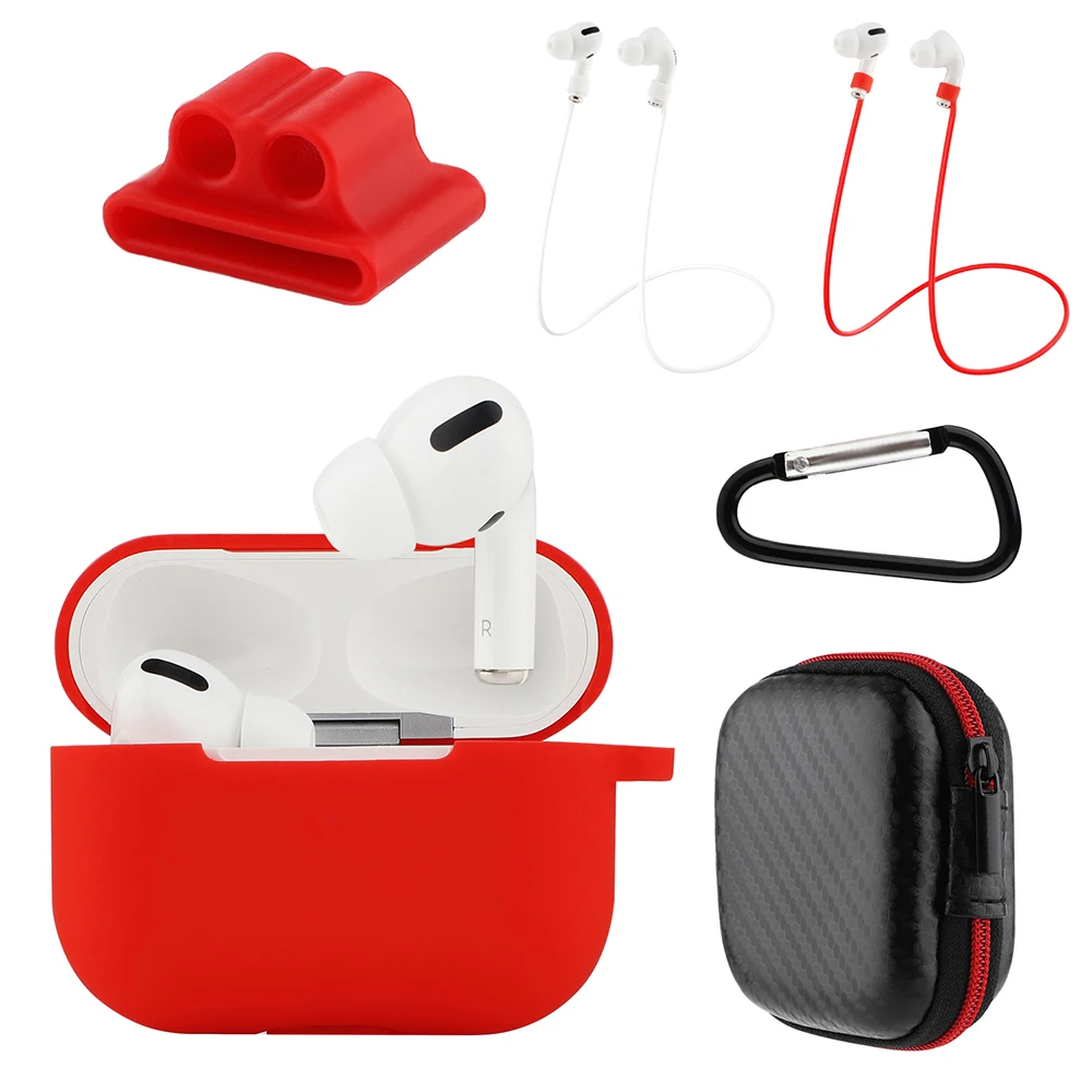 LAPOPNUT 6 шт. чехлы для наушников Apple AirPods Pro гладкая Пылезащитная силиконовая крышка