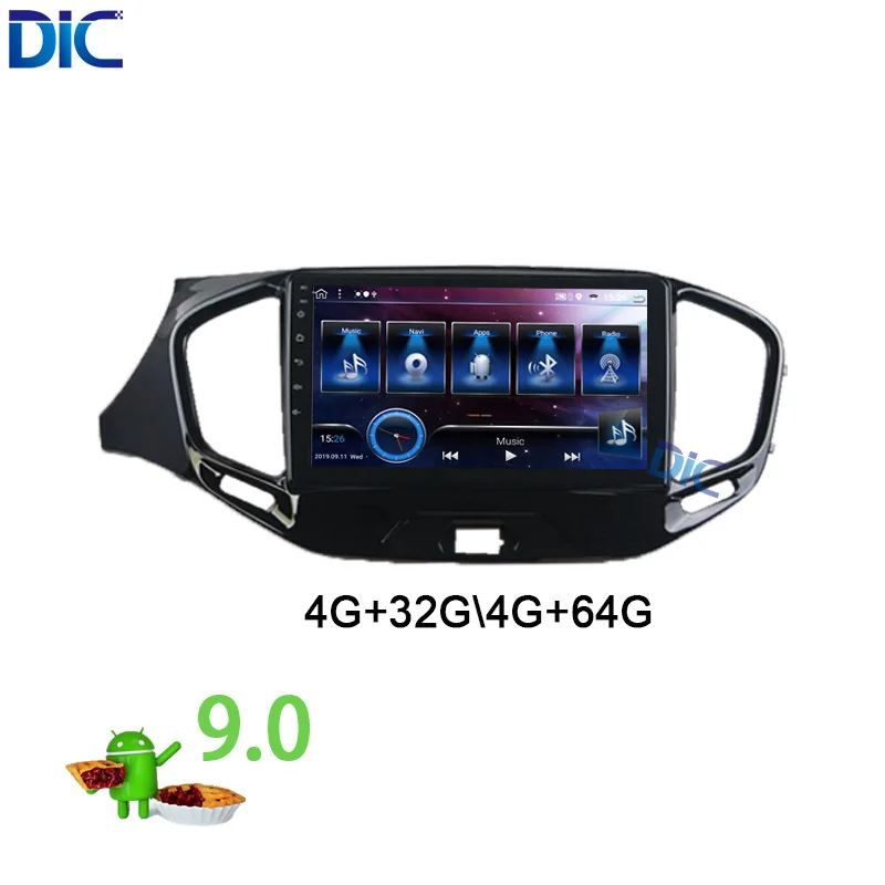 Android 9.0 touch screen 1 din HD 4K MP3 mirror link carplay PX6 multimedia auto radio car navigation GPS player for Lada Vesta