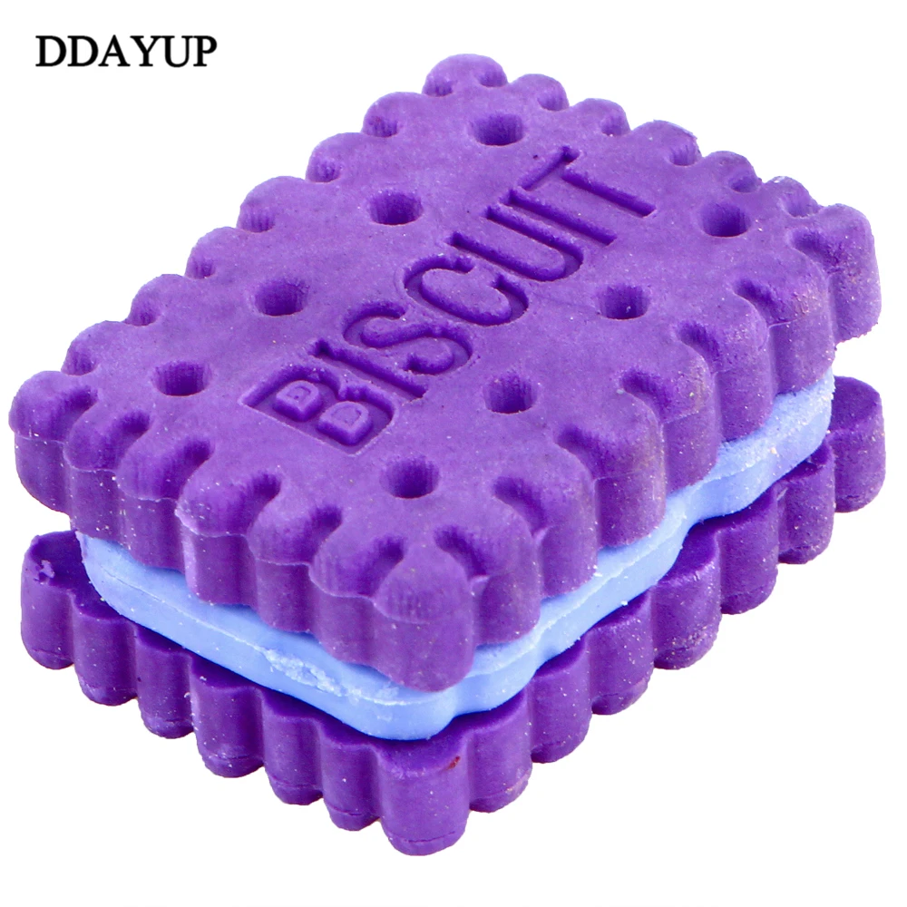 

4pcs/pack Cartoon Creative Biscuit Pencil Eraser Kawaii Rubber Eraser Stationery For Children Gifts School Supplies