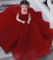 jonany cute flower girl dress layered dress tulle and floor short sleeve girl pageant dress children formal party