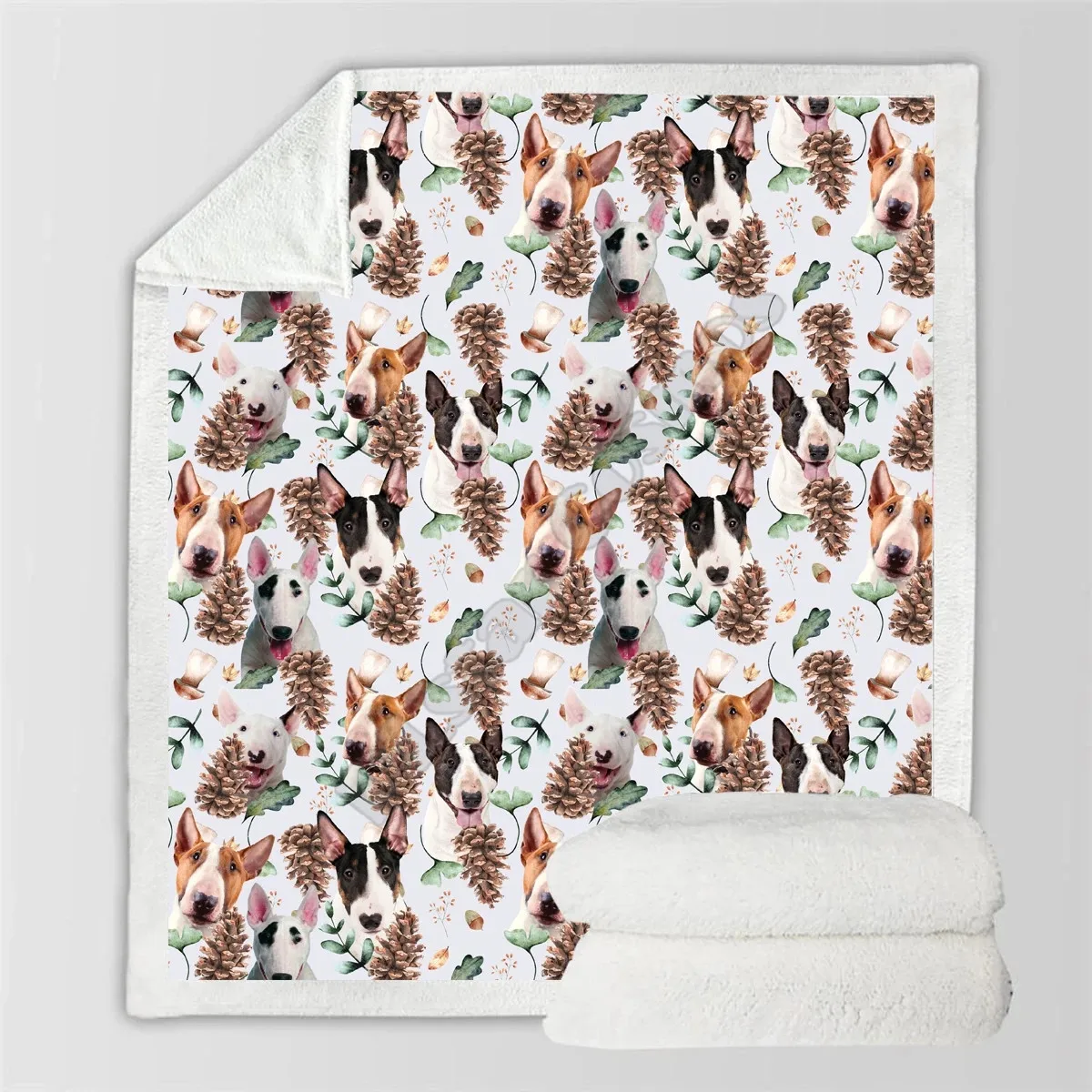 

Autumn Winter Bull Terrier Colorful Blanket Fleece Blanket 3D All Over printed Wearable Blanket Adults/kids Fleece Blanket