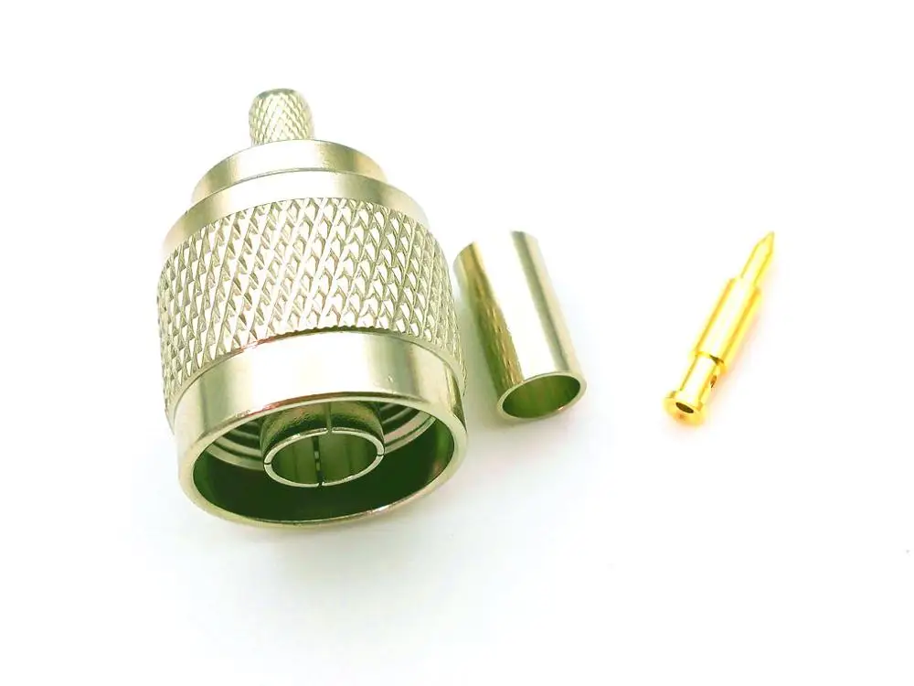 20 шт. медный N штекер обжимной для RG58 RG142 LMR195 RG400 кабель прямой RF