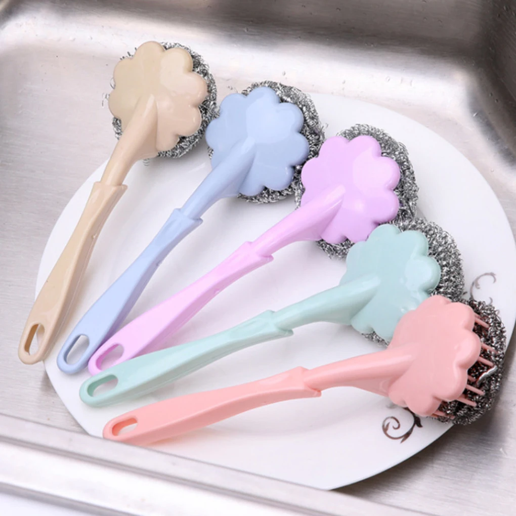 

1PCS Cleaning Wire Ball Brush Scrubbing Steel Wire Ball Brush Pot Pan Kitchen Cookware Cleaning Tool Cleaning Brush Color Random