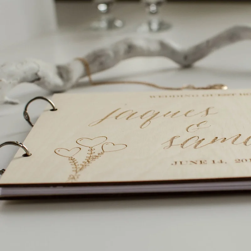 Гостевая книга деревянная Книга по индивидуальному заказу для свадьбы