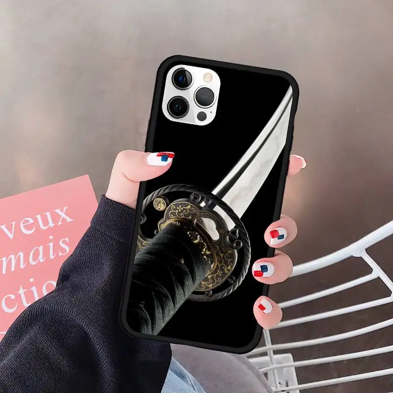 

Japanese Samurai Black Phone Case For Iphone 5 5S SE 6 6s 7 8 plus X Xr XS 11 12 Mini Pro Max Cover Fundas Coque