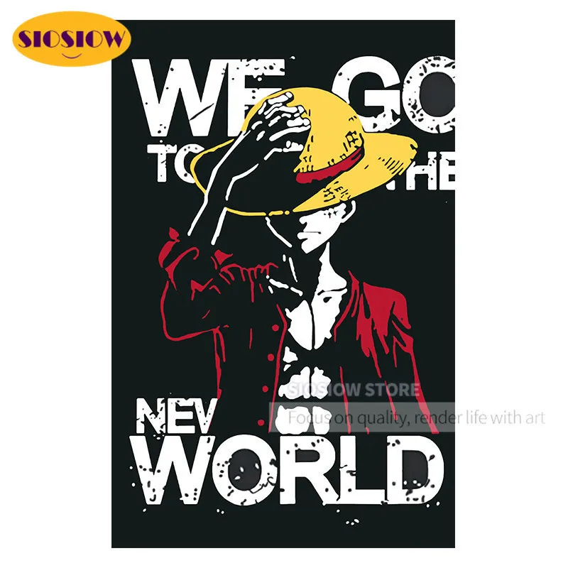 Полноразмерная/круглая Алмазная картина 5D Сделай Сам цельная вышивка Луффи