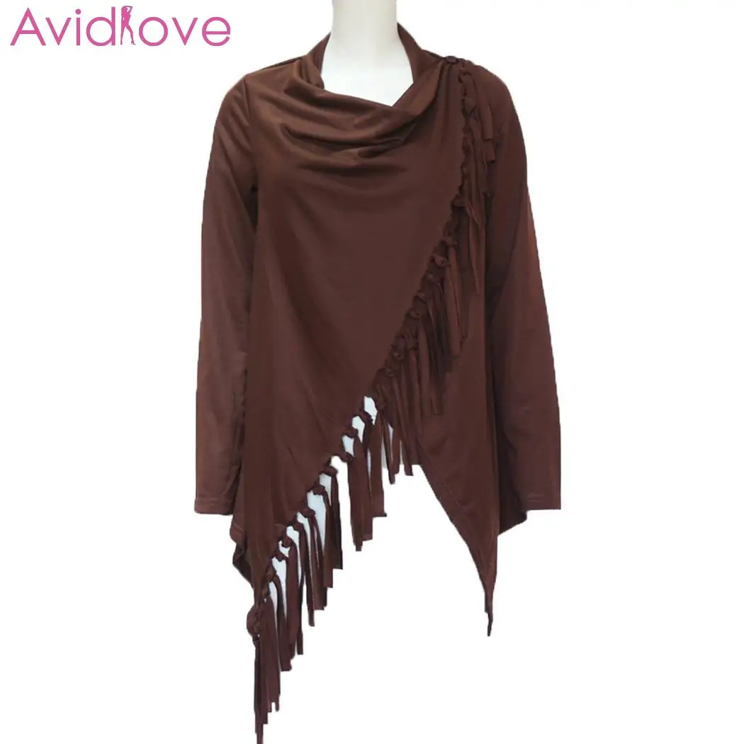 Женский модный зимний шарф с длинным рукавом и кисточками обычный осенний свитер