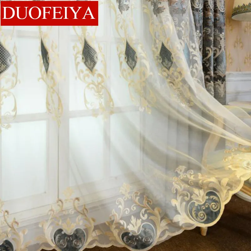 

Nordic Style Curtains for Living Dining Room Bedroom Chenille Embroidery Curtains Tulle Finished Product Customization