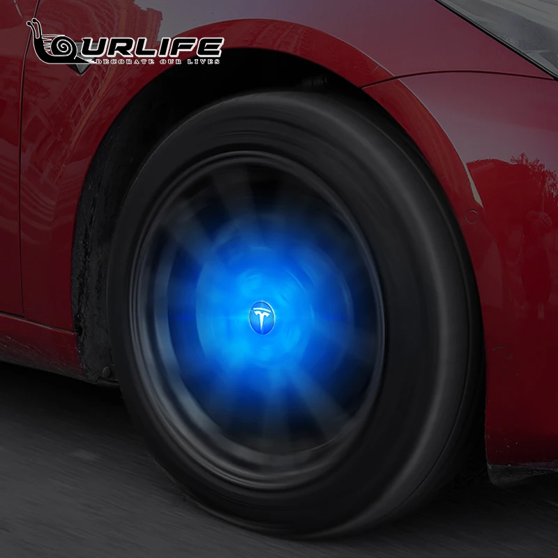 Светодиодная крышка для ступицы колеса Tesla Model 3 светящаяся Крышка 4 шт. аксессуары