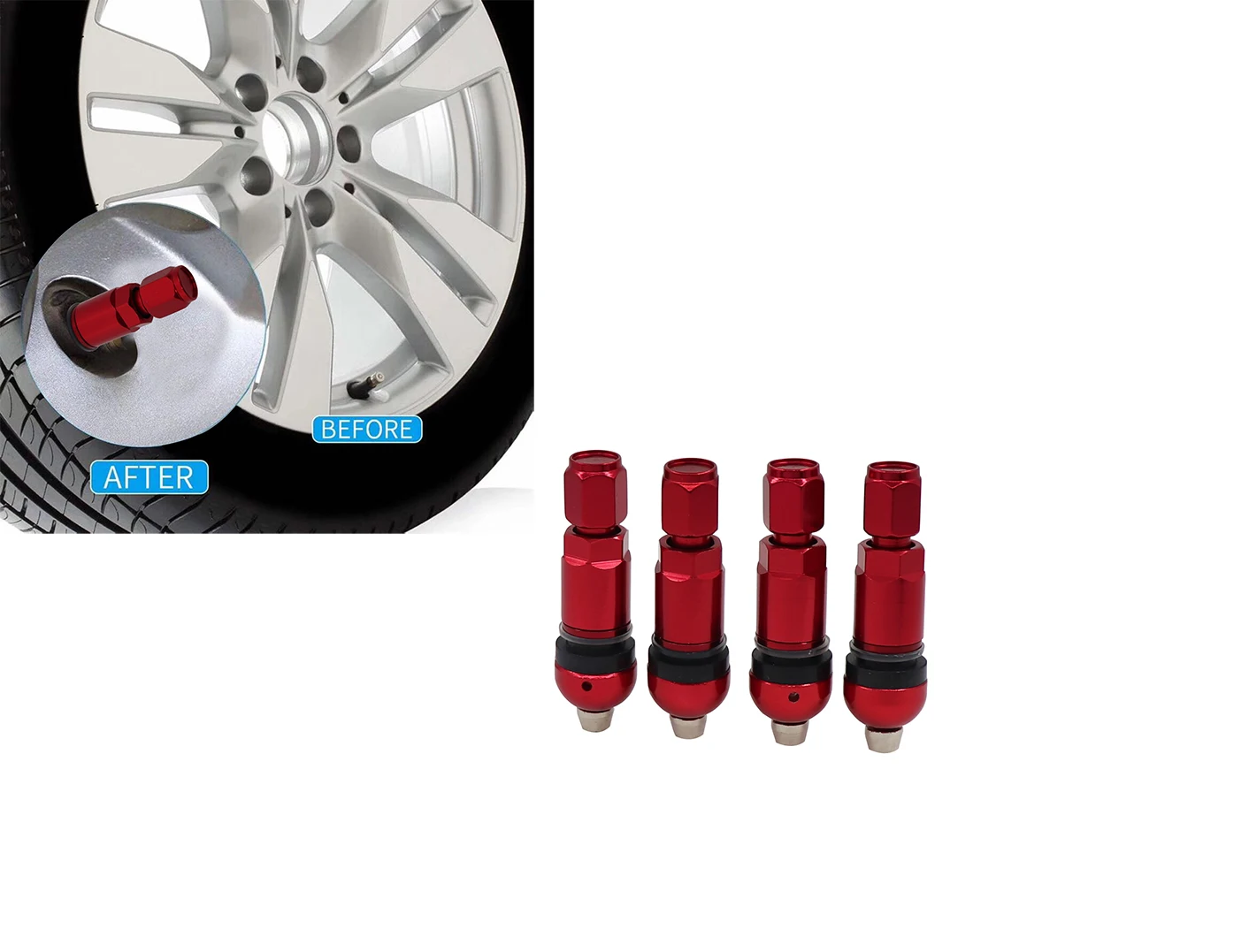 4 шт. красный TPMS взрывобезопасная система контроля давления в шинах бескамерный