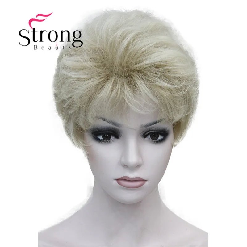 16T613 StrongBeauty женские парики пушистые естественные кудрявые короткие синтетические волосы Полный парик 11 цветов - Цвет: 16T613